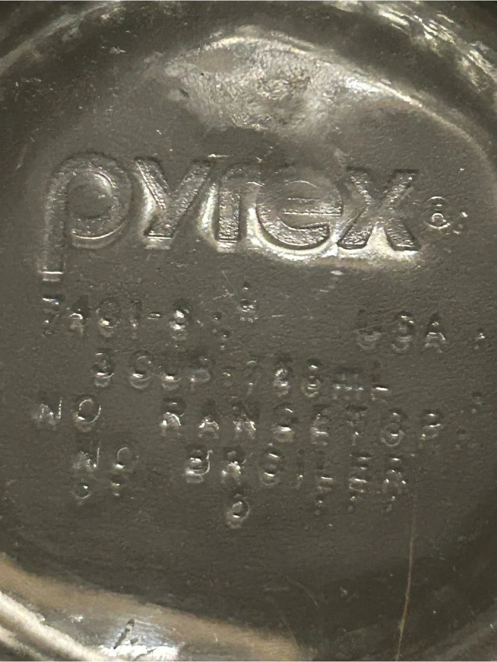 Pyrex Clear Glass Bowl with Embossed Logo